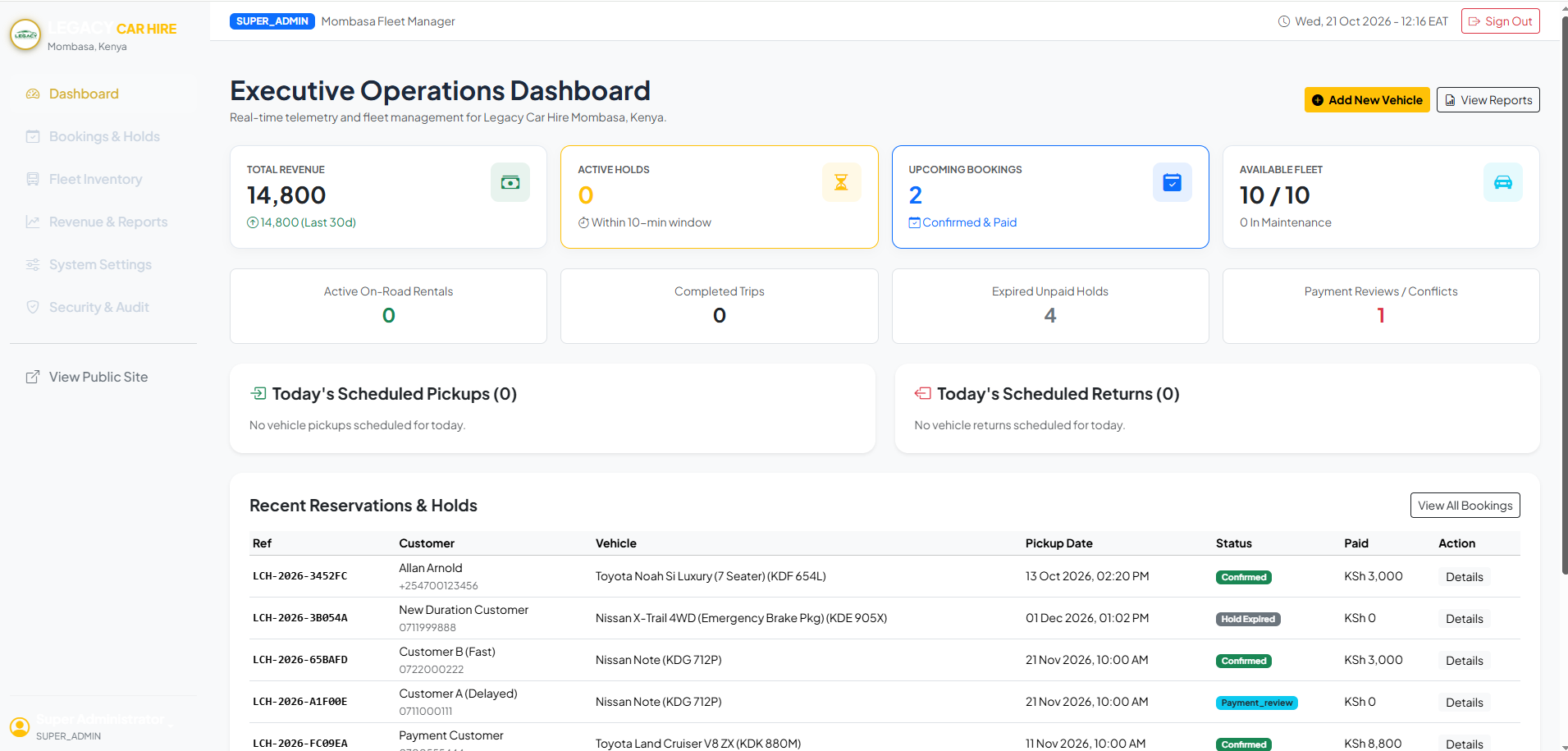Car Hire & Rental Management System screenshot 4